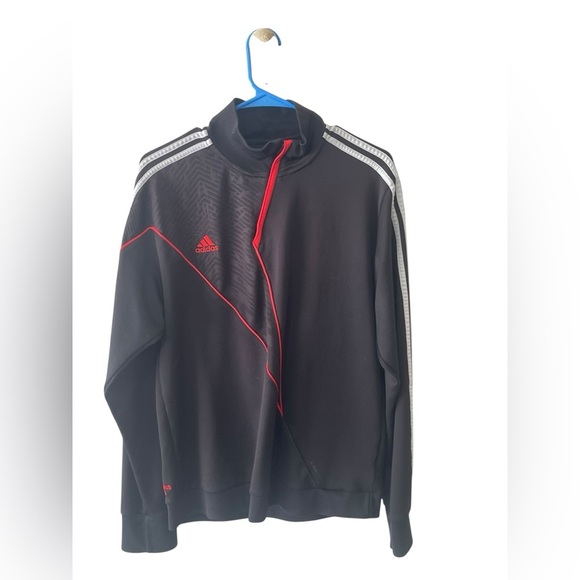 Adidas Men's Black Jacket with Red and White Accents - Picture 6 of 6